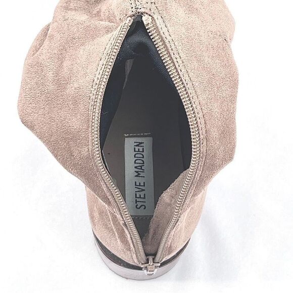 Steve Madden Gabbie Tan Vegan Suede Stretch Over The Knee Block Heel Boots 7.5 - Picture 10 of 13